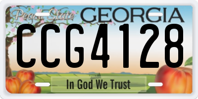 GA license plate CCG4128