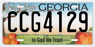 GA license plate CCG4129
