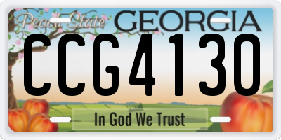GA license plate CCG4130