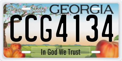 GA license plate CCG4134