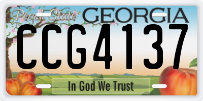GA license plate CCG4137