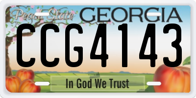 GA license plate CCG4143