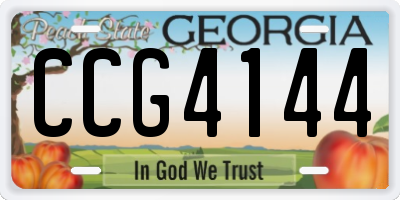 GA license plate CCG4144