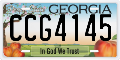 GA license plate CCG4145