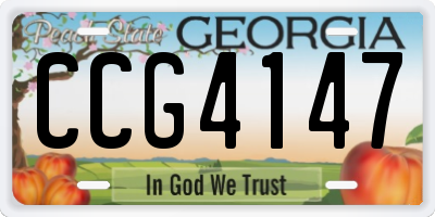 GA license plate CCG4147