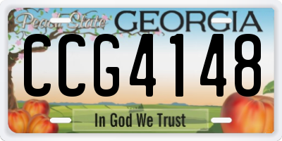 GA license plate CCG4148