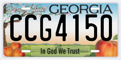 GA license plate CCG4150
