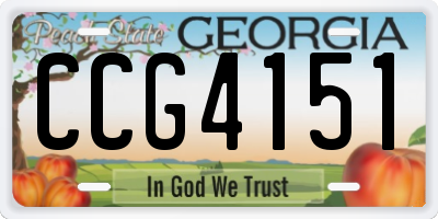 GA license plate CCG4151