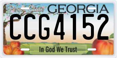 GA license plate CCG4152
