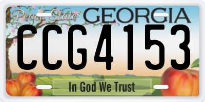 GA license plate CCG4153