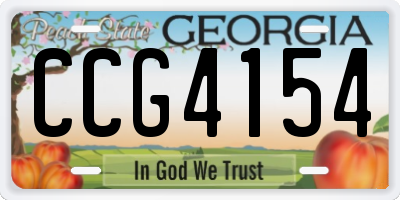 GA license plate CCG4154