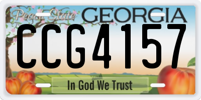 GA license plate CCG4157