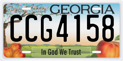 GA license plate CCG4158