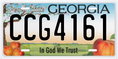GA license plate CCG4161