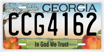GA license plate CCG4162