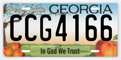 GA license plate CCG4166