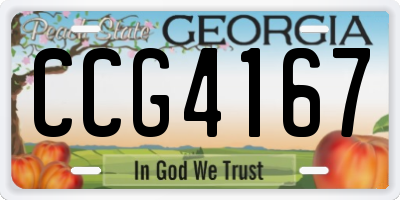 GA license plate CCG4167