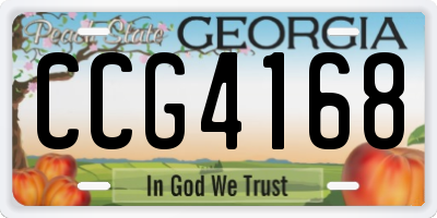 GA license plate CCG4168