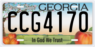 GA license plate CCG4170