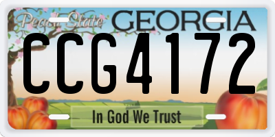 GA license plate CCG4172
