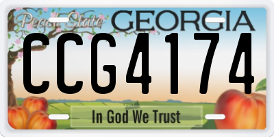 GA license plate CCG4174