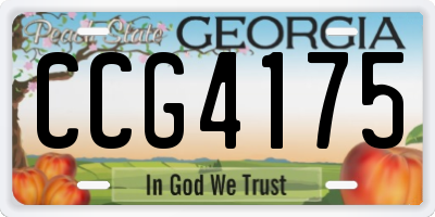 GA license plate CCG4175
