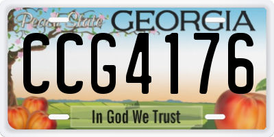 GA license plate CCG4176