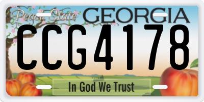 GA license plate CCG4178