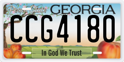 GA license plate CCG4180