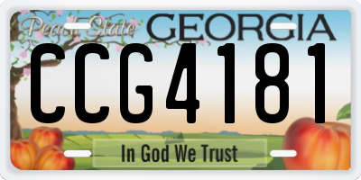 GA license plate CCG4181