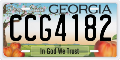 GA license plate CCG4182