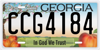 GA license plate CCG4184