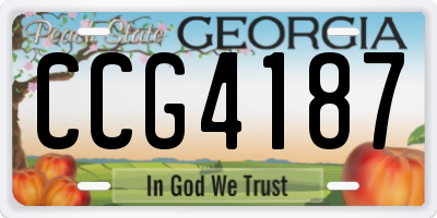GA license plate CCG4187