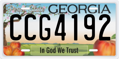 GA license plate CCG4192