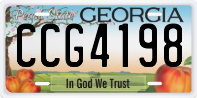 GA license plate CCG4198