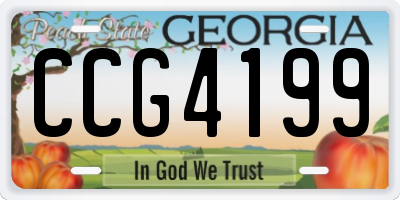 GA license plate CCG4199