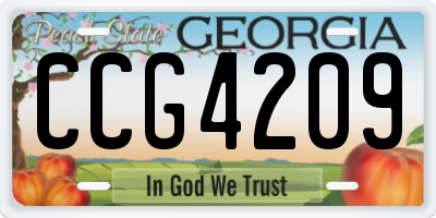 GA license plate CCG4209