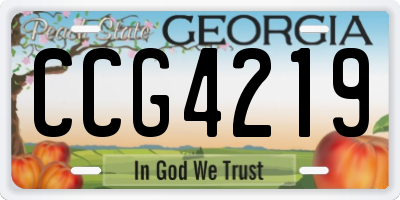 GA license plate CCG4219