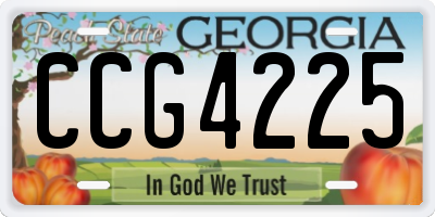 GA license plate CCG4225