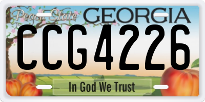 GA license plate CCG4226