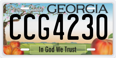 GA license plate CCG4230