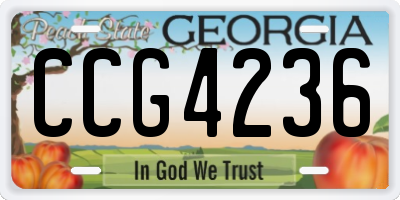 GA license plate CCG4236