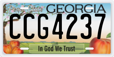 GA license plate CCG4237
