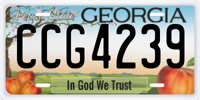GA license plate CCG4239