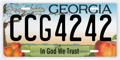 GA license plate CCG4242