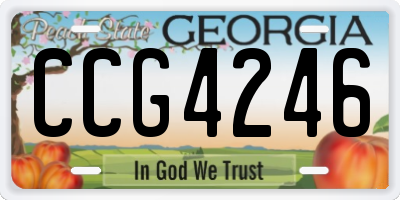 GA license plate CCG4246