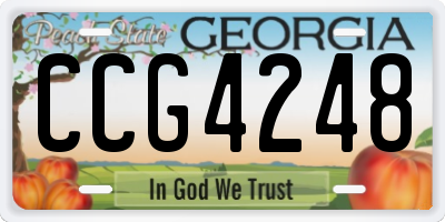 GA license plate CCG4248