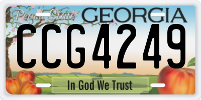 GA license plate CCG4249