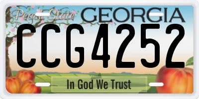GA license plate CCG4252