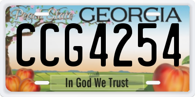 GA license plate CCG4254
